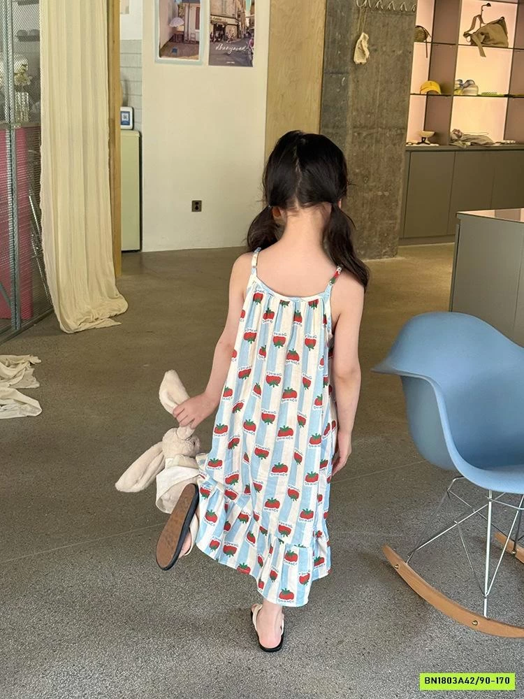 ĐẦM MAXI 2 DÂY CÀ CHUA 25D161 AMBB