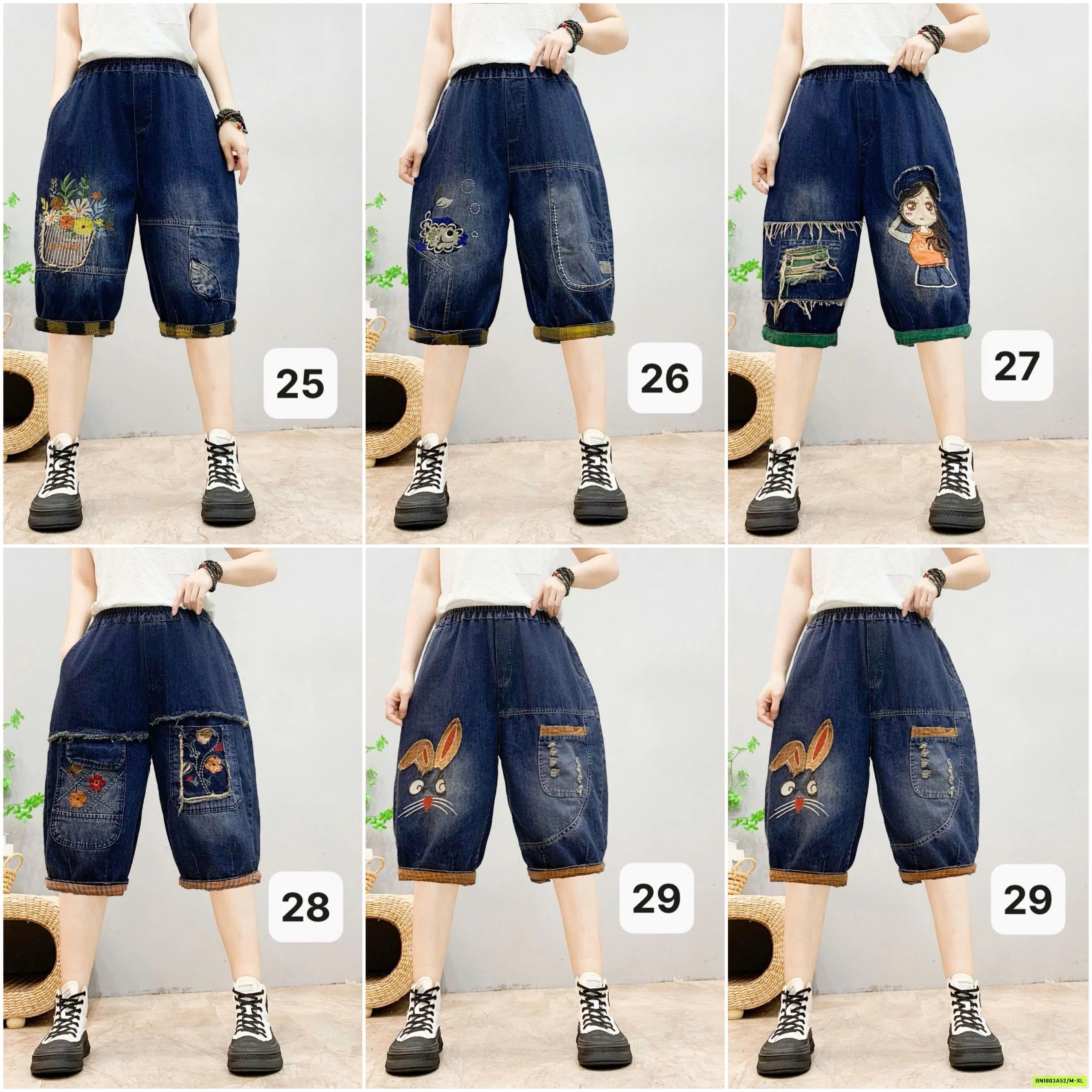 JEANS LỠ BAGGY THÊU