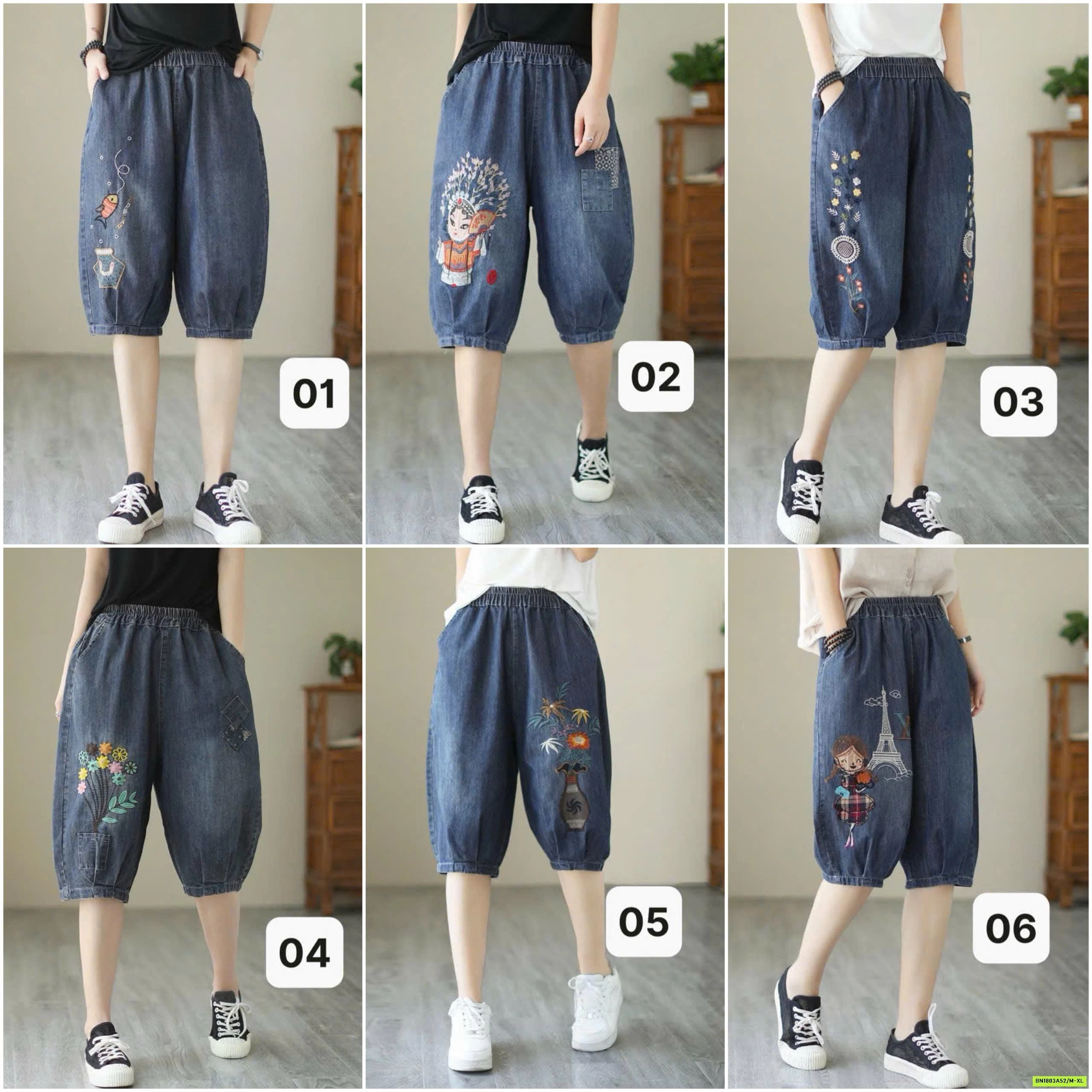 JEANS LỠ BAGGY THÊU