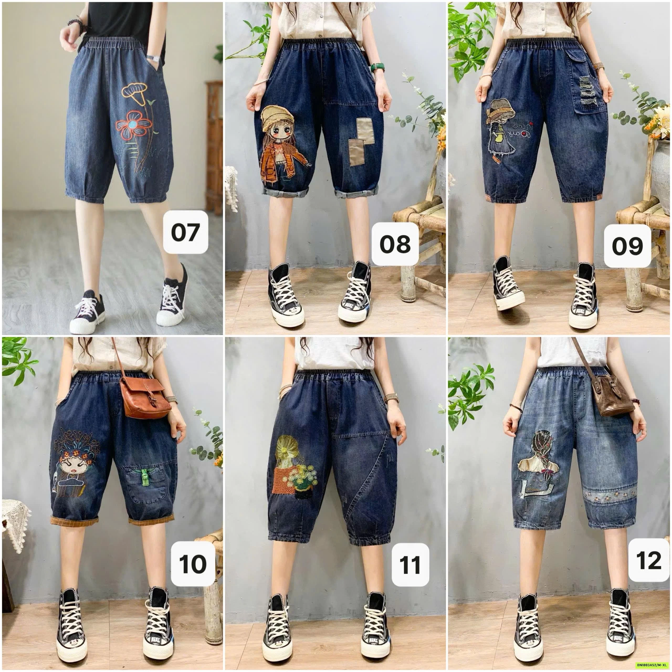 JEANS LỠ BAGGY THÊU