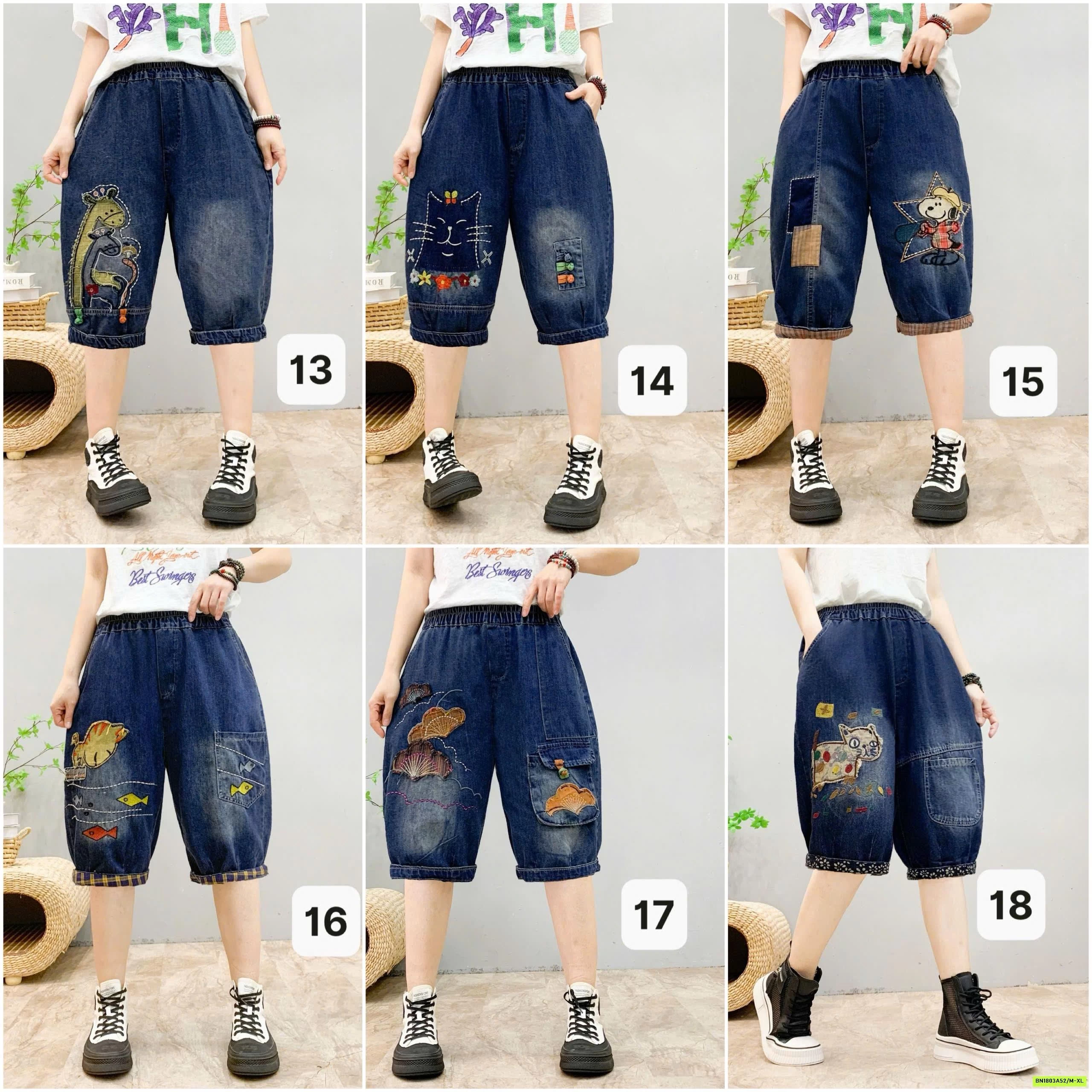 JEANS LỠ BAGGY THÊU