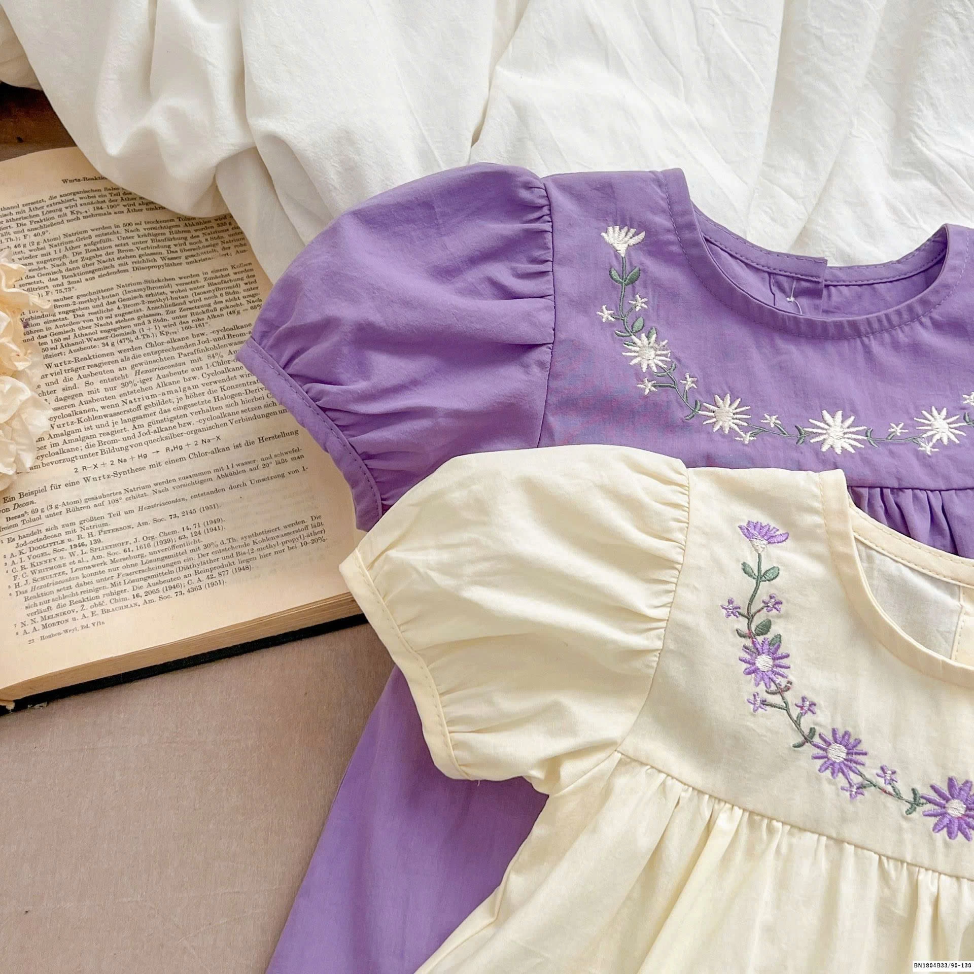 VÁY BABYDOLL CỔ HOA CHO BÉ