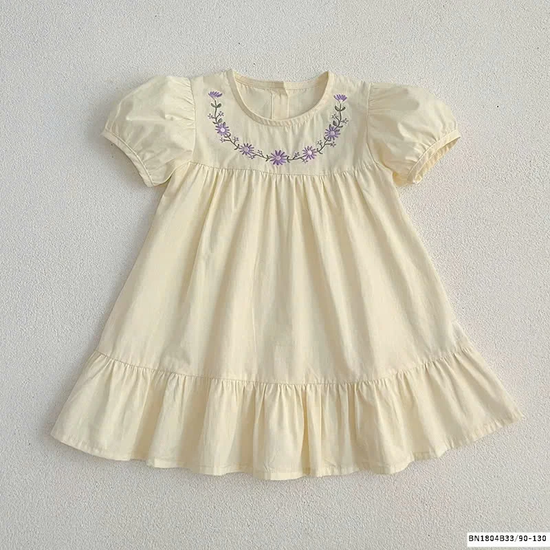 VÁY BABYDOLL CỔ HOA CHO BÉ