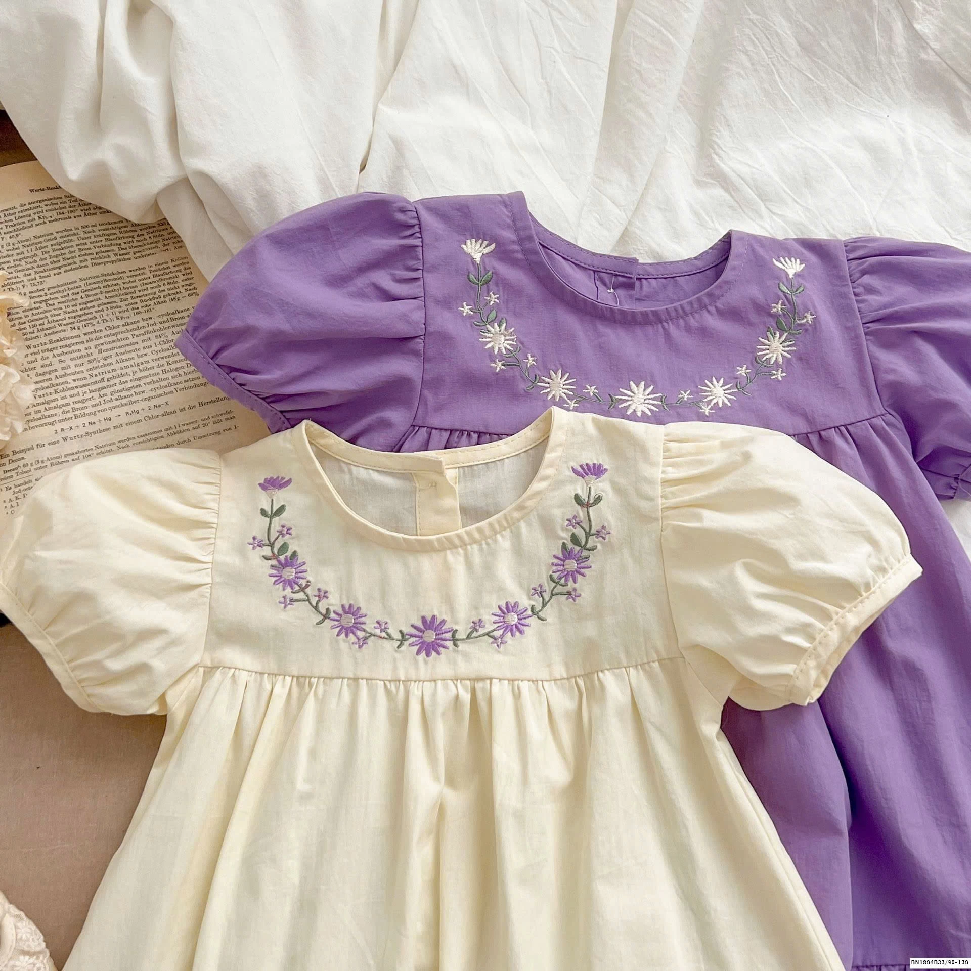 VÁY BABYDOLL CỔ HOA CHO BÉ