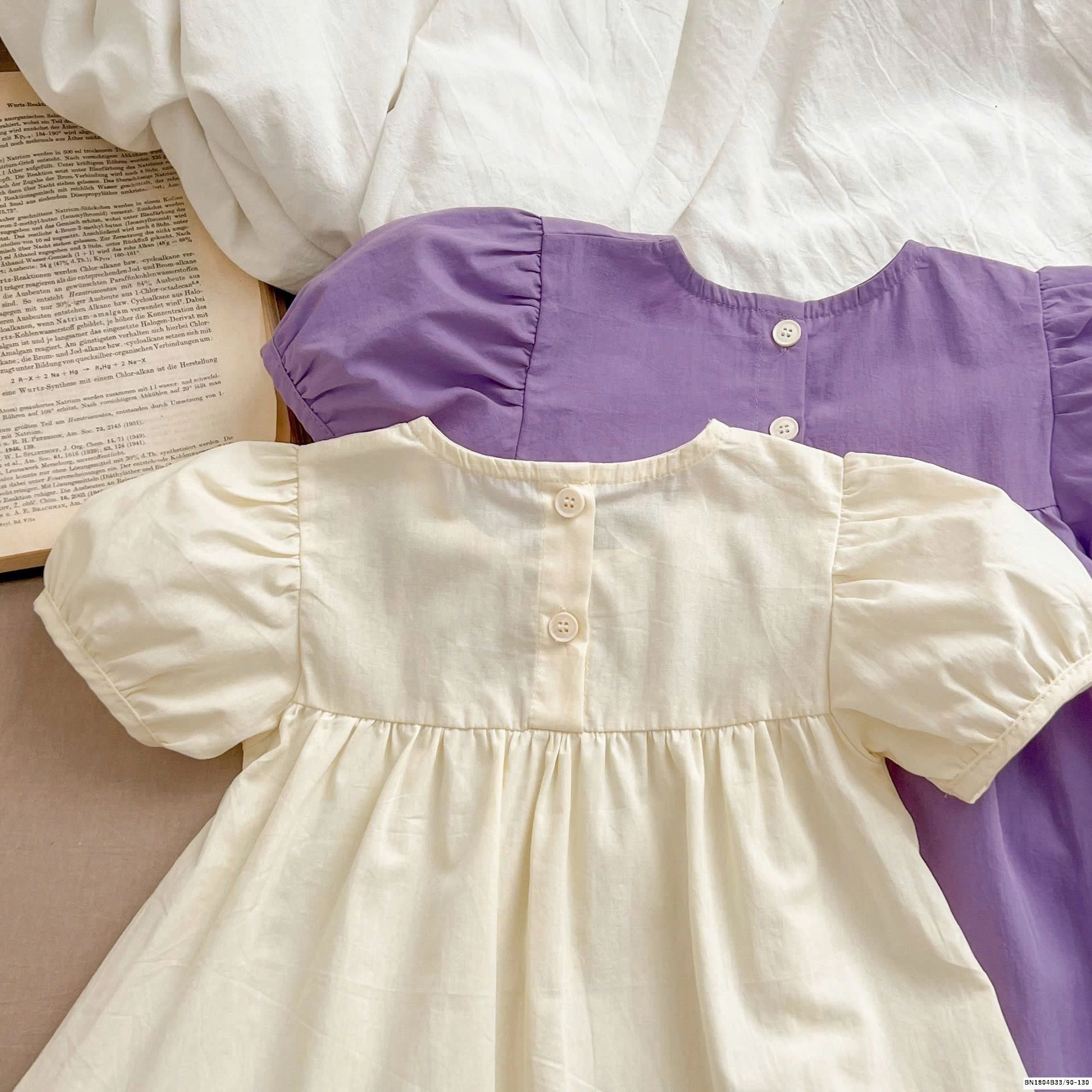 VÁY BABYDOLL CỔ HOA CHO BÉ