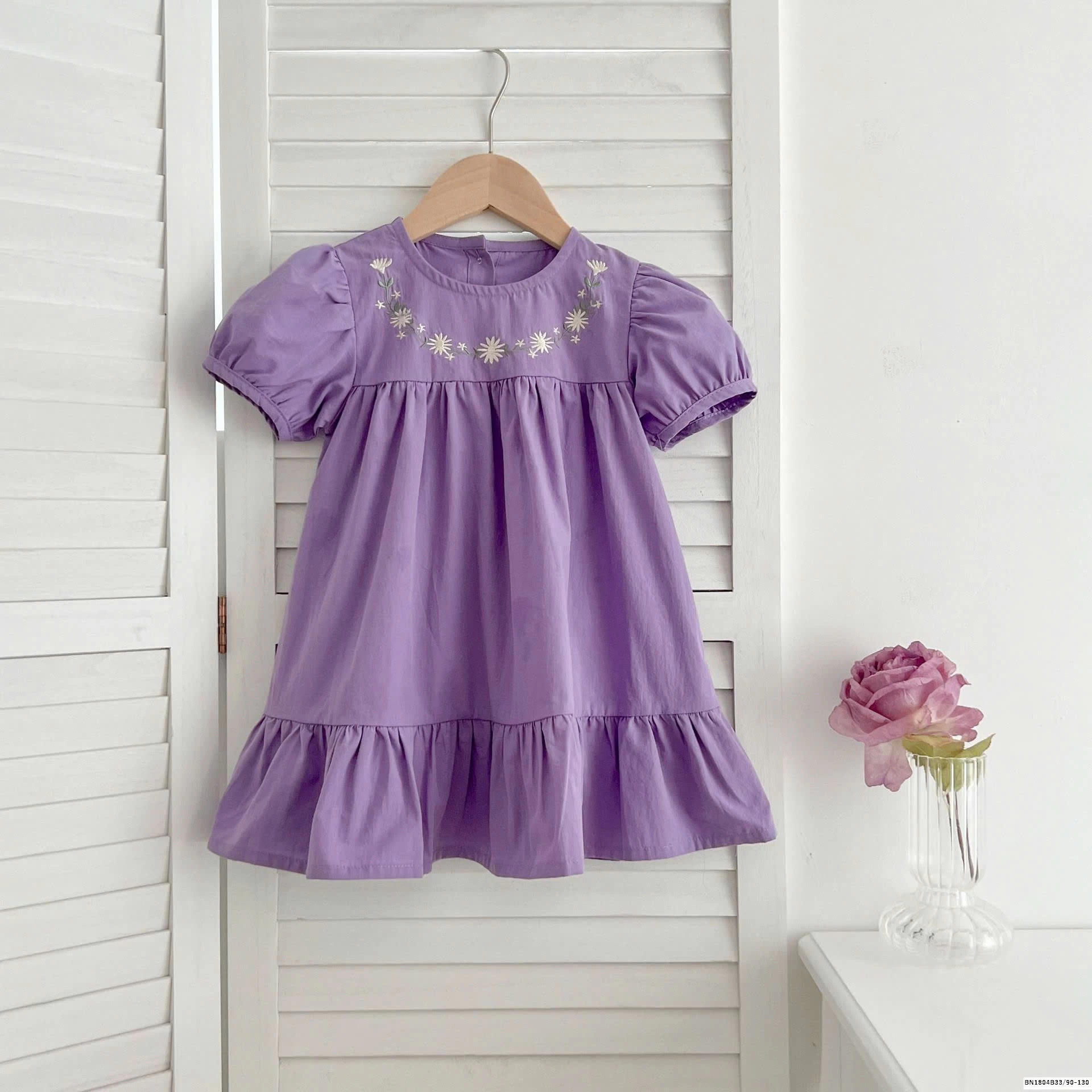 VÁY BABYDOLL CỔ HOA CHO BÉ