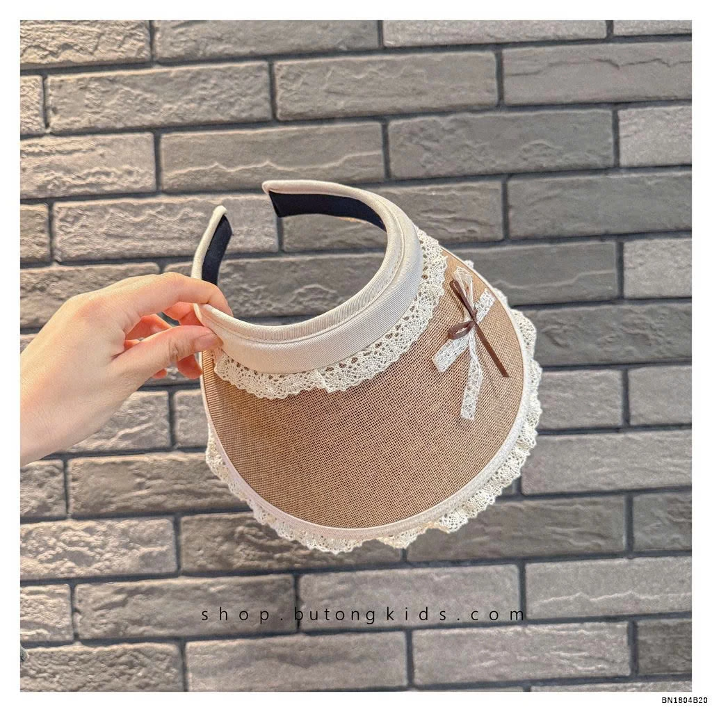 MŨ CHỐNG NẮNG NỬA ĐẦU PHỐI REN NƠ