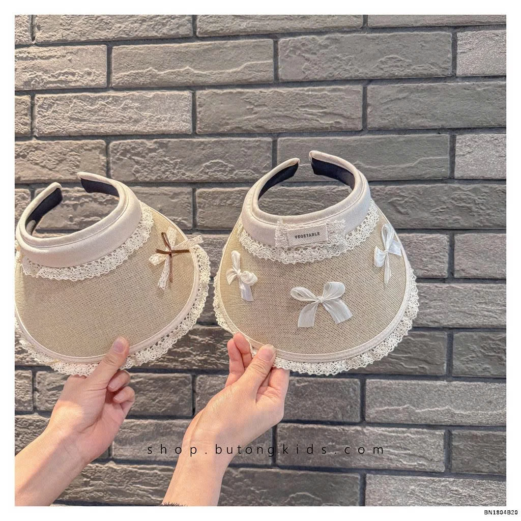 MŨ CHỐNG NẮNG NỬA ĐẦU PHỐI REN NƠ