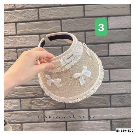 MŨ CHỐNG NẮNG NỬA ĐẦU PHỐI REN NƠ