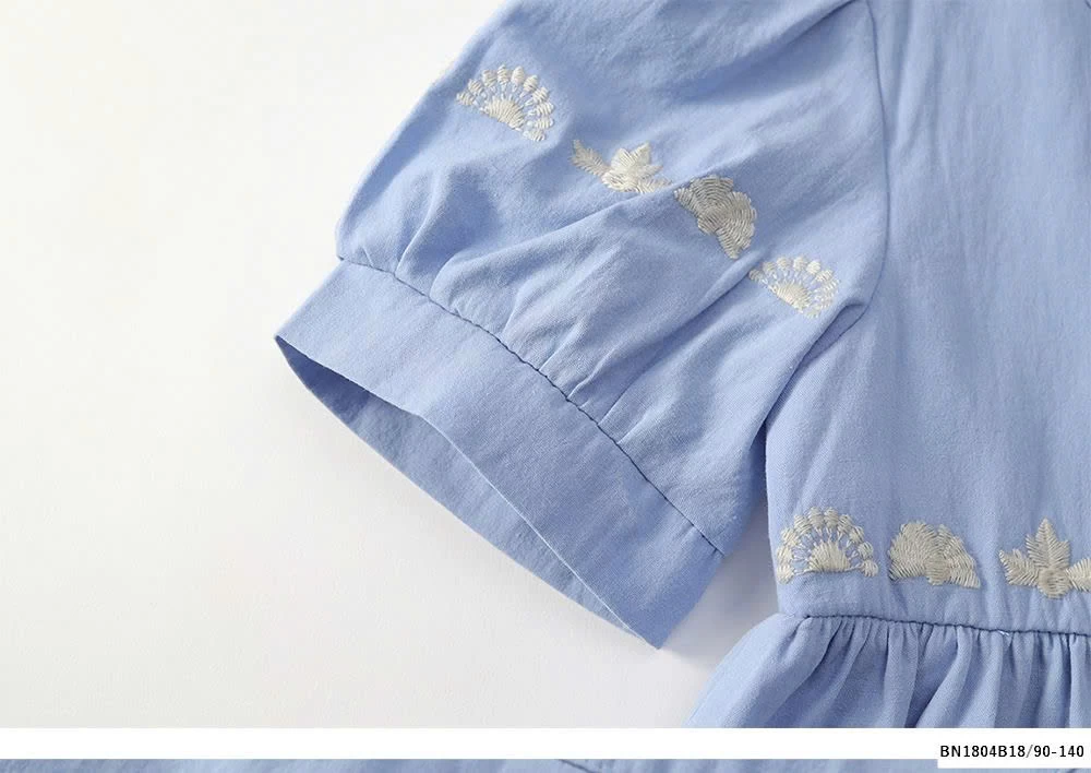 ĐẦM XANH DƯƠNG THÊU HOA NGỰC