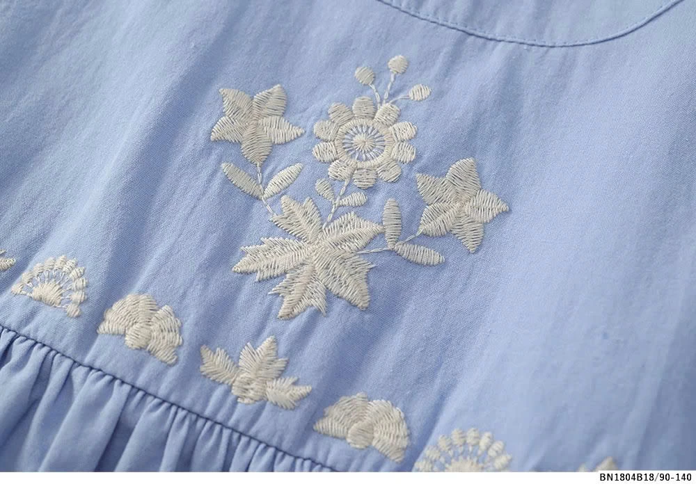 ĐẦM XANH DƯƠNG THÊU HOA NGỰC