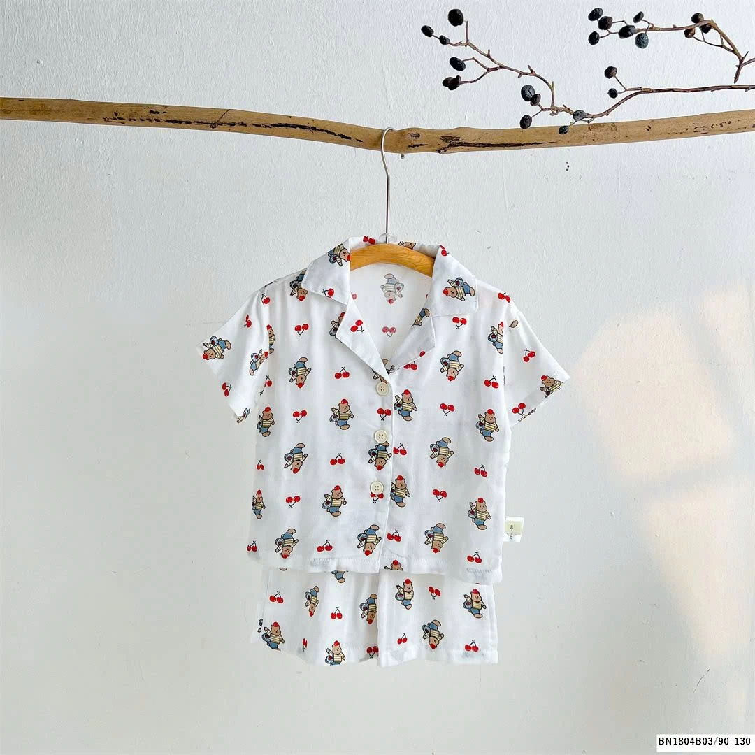 BỘ PIZAMA CỘC TAY MẸ BÉ