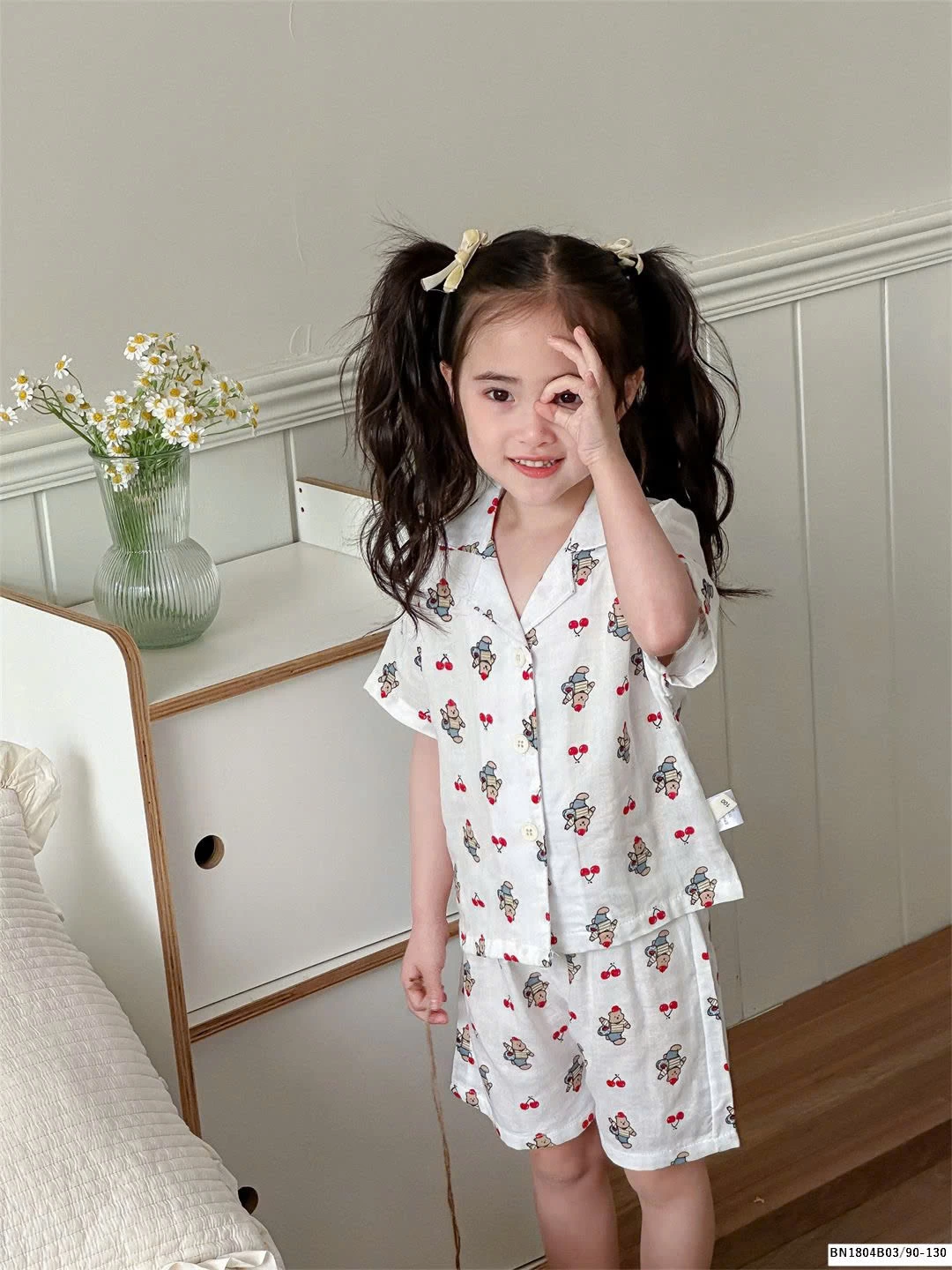 BỘ PIZAMA CỘC TAY MẸ BÉ