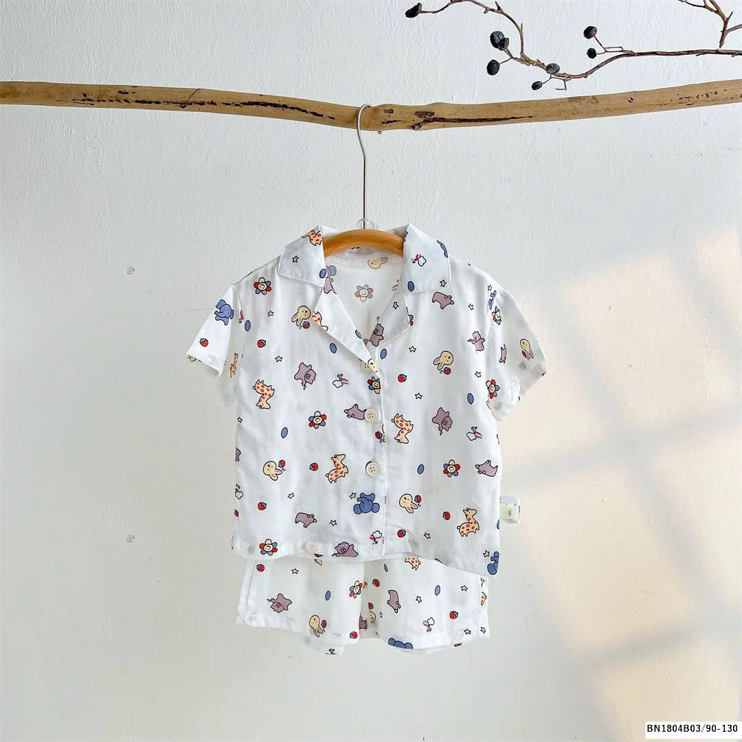 BỘ PIZAMA CỘC TAY MẸ BÉ