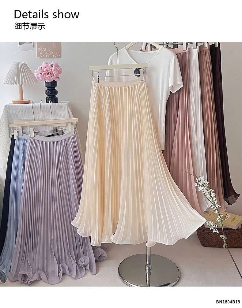 CHÂN VÁY XẾP LY ĐUÔI XÒE