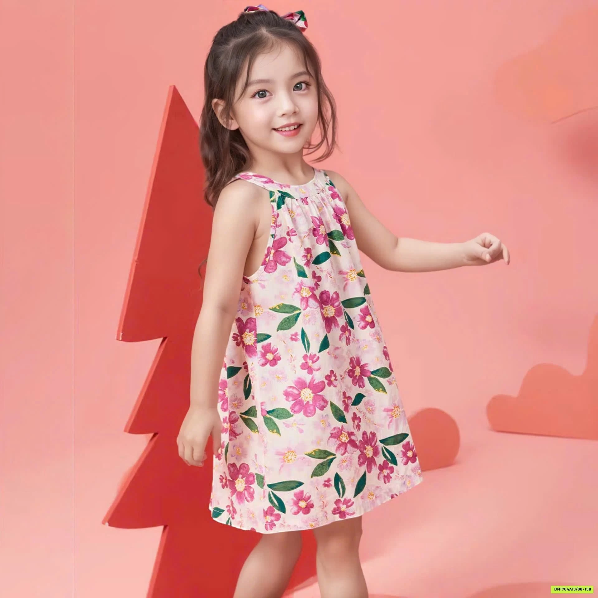 VÁY LANH HOA NHÍ CỔ YẾM