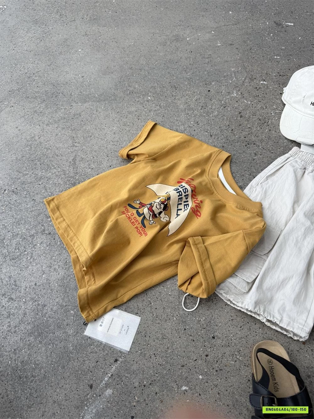 ÁO THUN VÀNG IN HÌNH KUTE