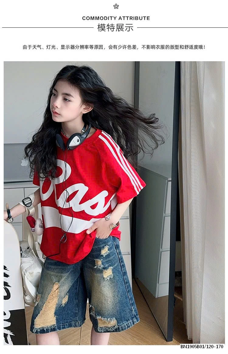 ÁO PHÔNG CHỮ PHỐI SHORT JEAN