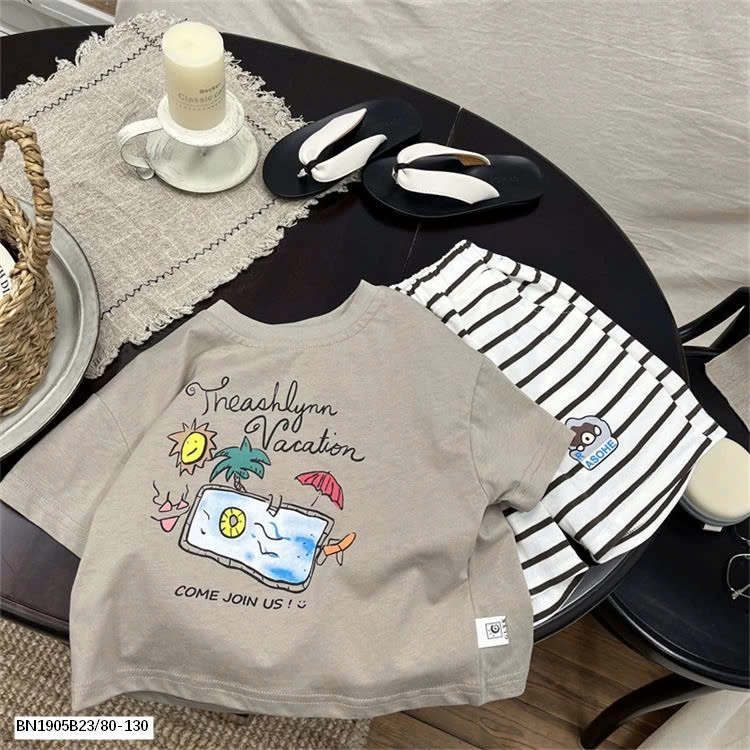 SÉT COTON IN HÌNH ĐI BIỂN