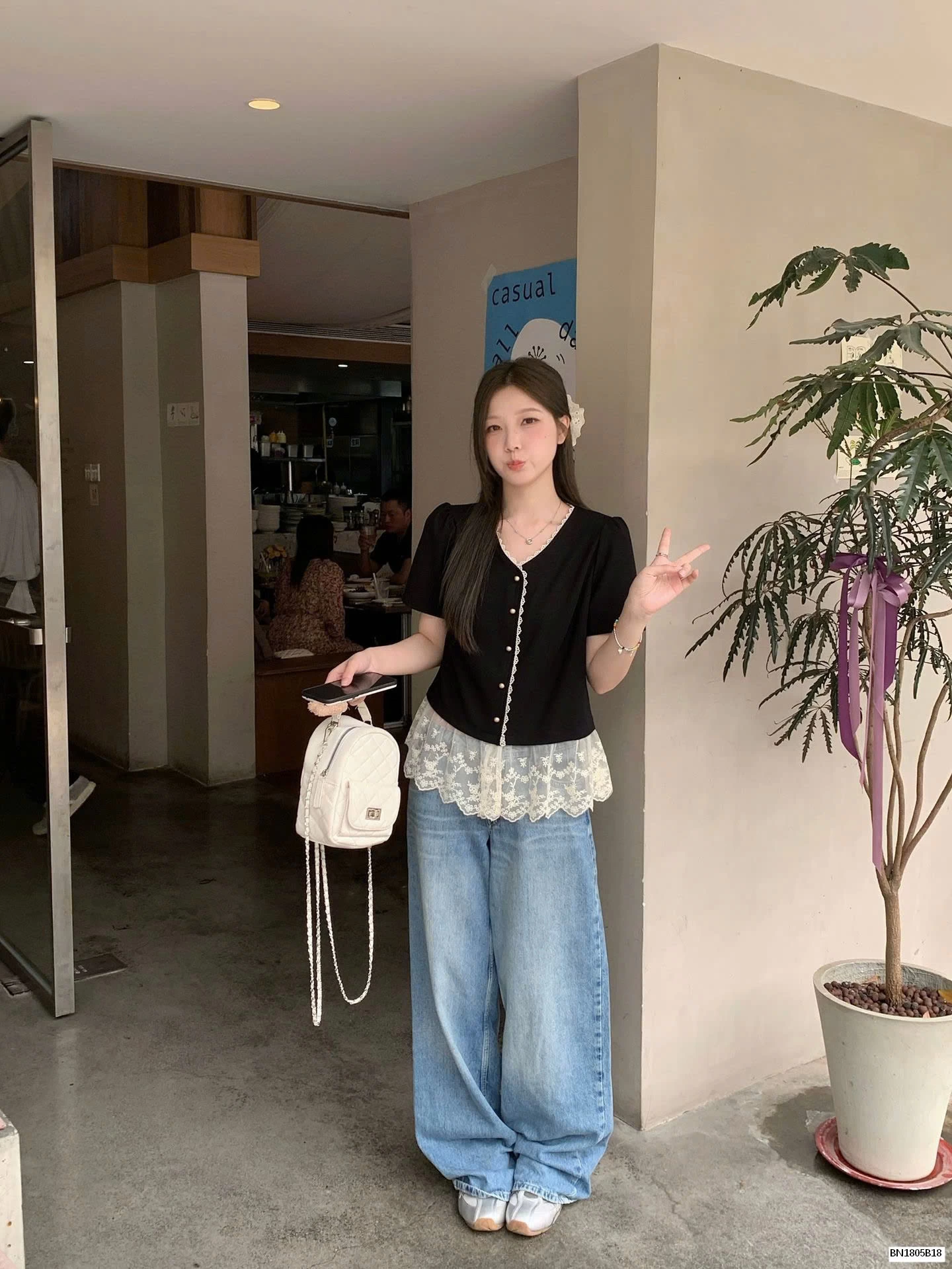 ÁO SƠ MI MIX REN TIỂU THƯ