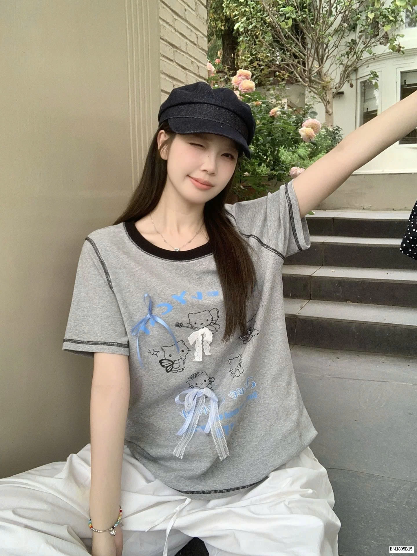 ÁO THUN NƠ MÈO KITTY