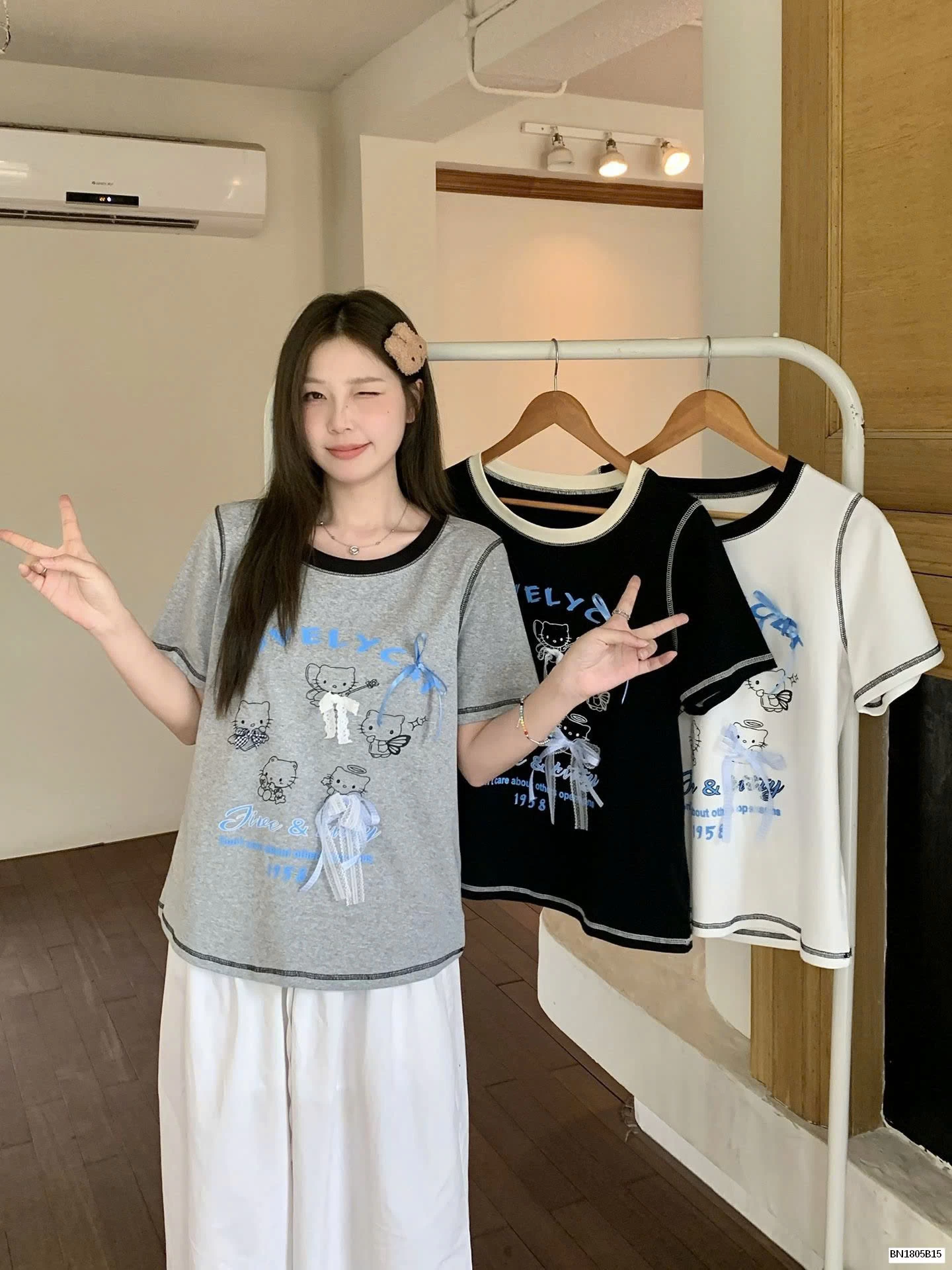 ÁO THUN NƠ MÈO KITTY