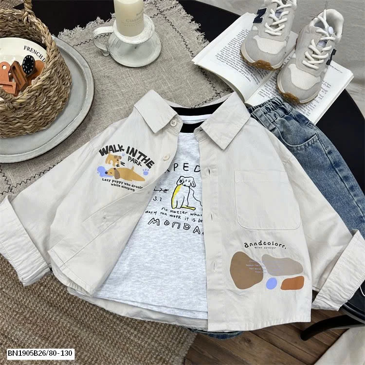 ÁO SƠ MI DÀI TAY IN HÌNH