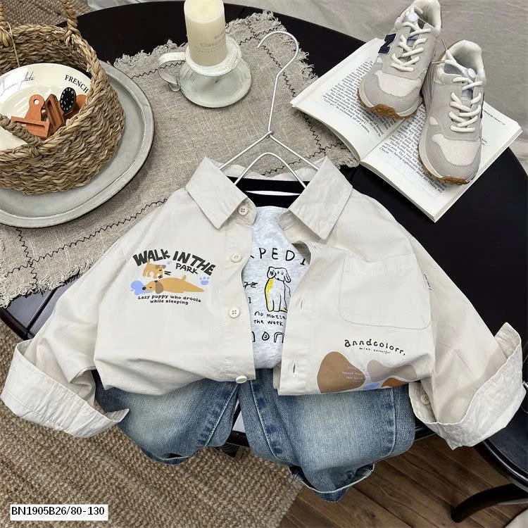 ÁO SƠ MI DÀI TAY IN HÌNH