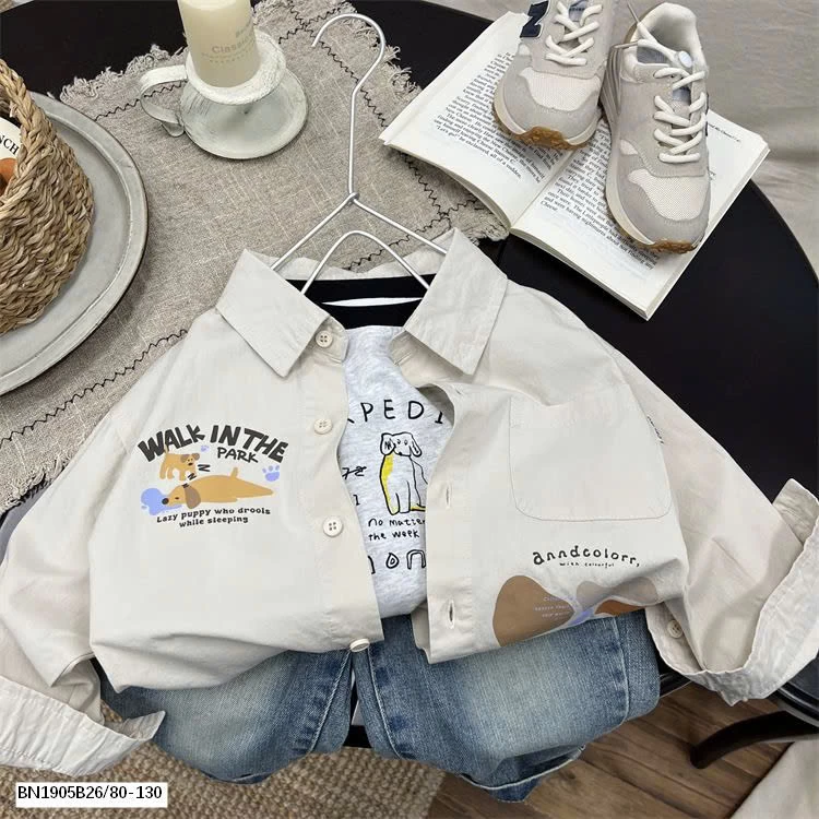 ÁO SƠ MI DÀI TAY IN HÌNH