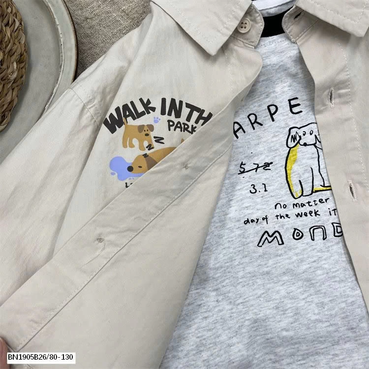 ÁO SƠ MI DÀI TAY IN HÌNH