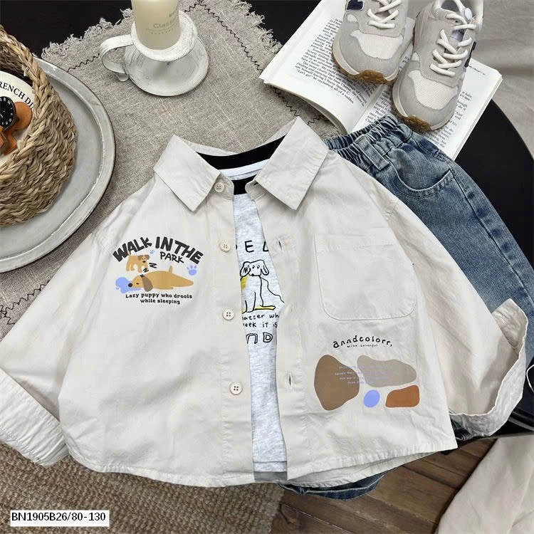 ÁO SƠ MI DÀI TAY IN HÌNH