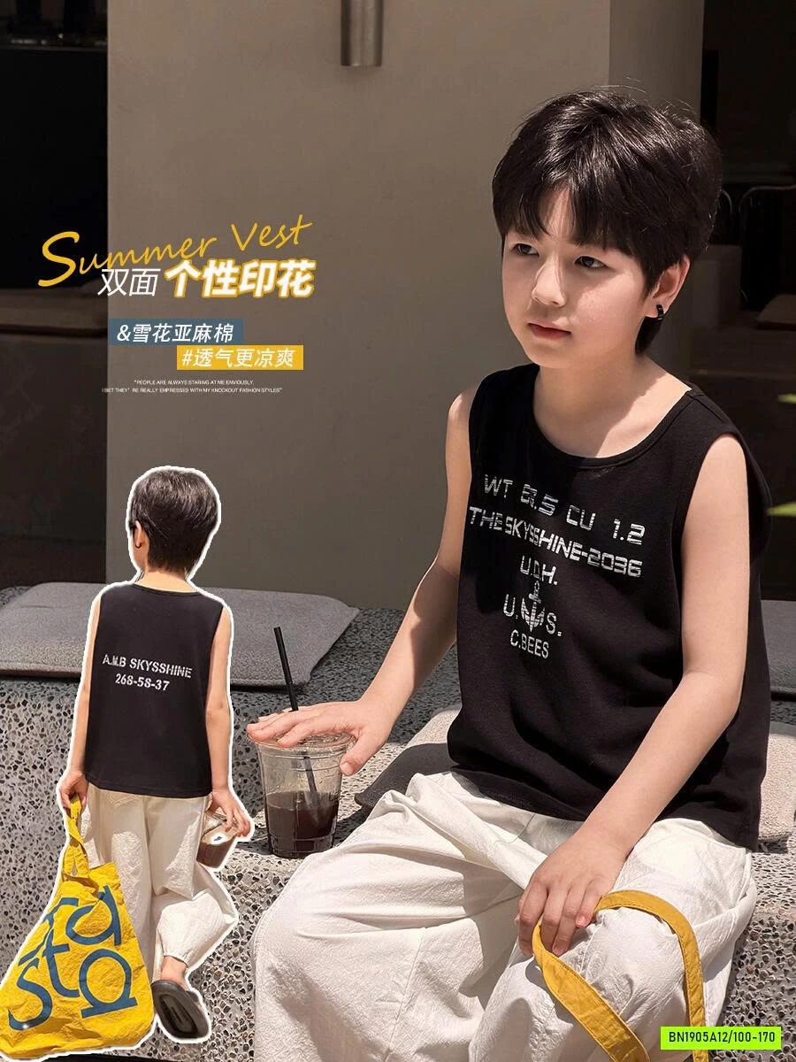 ÁO SÁT NÁCH ĐEN IN CHỮ 26C098 AMBB