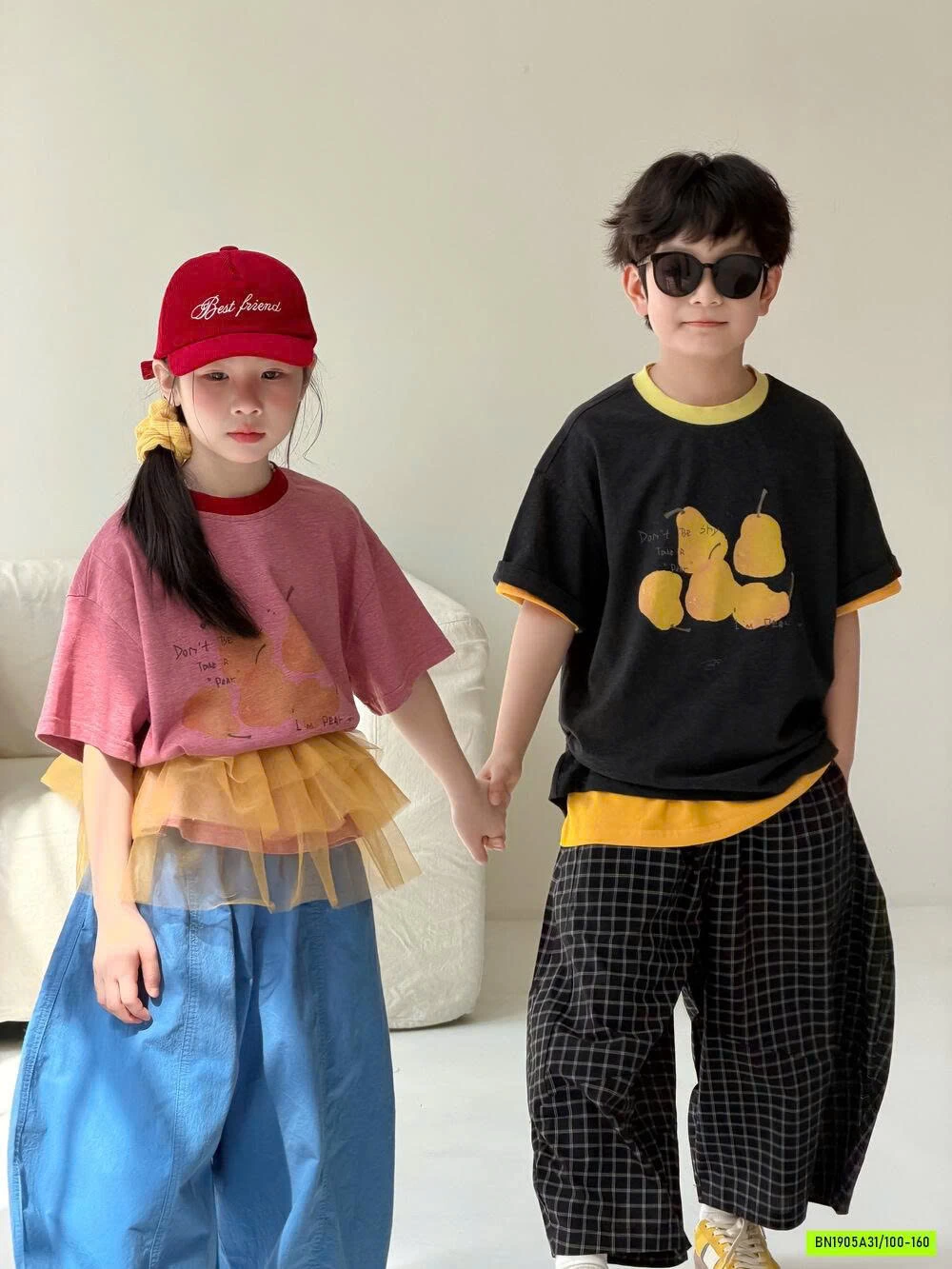 ÁO THUN QUẢ LÊ PHỐI VIỀN CỔ KUMAI