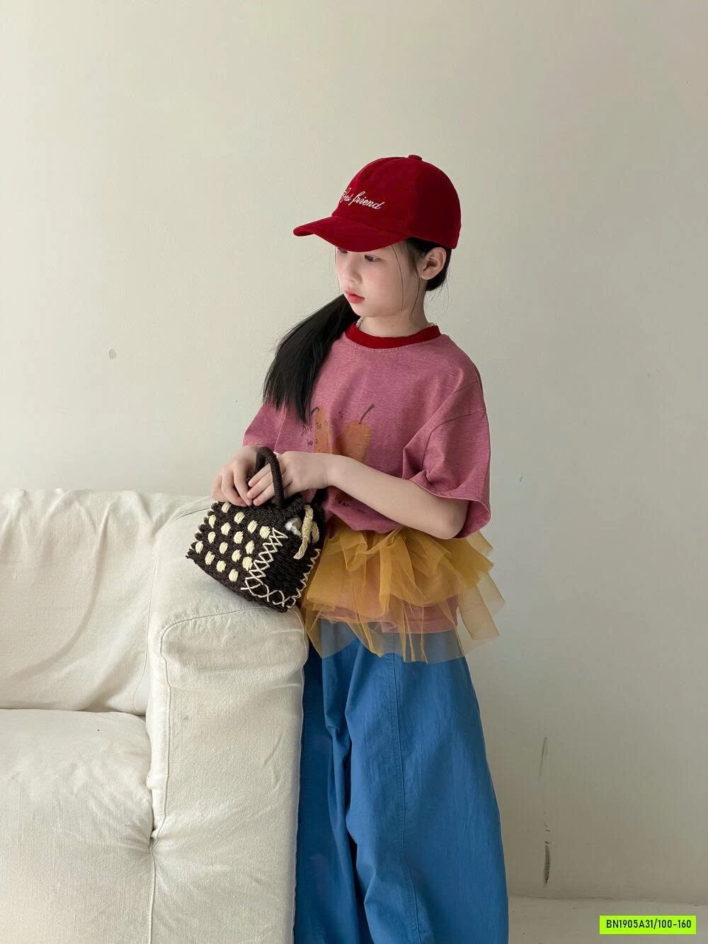 ÁO THUN QUẢ LÊ PHỐI VIỀN CỔ KUMAI