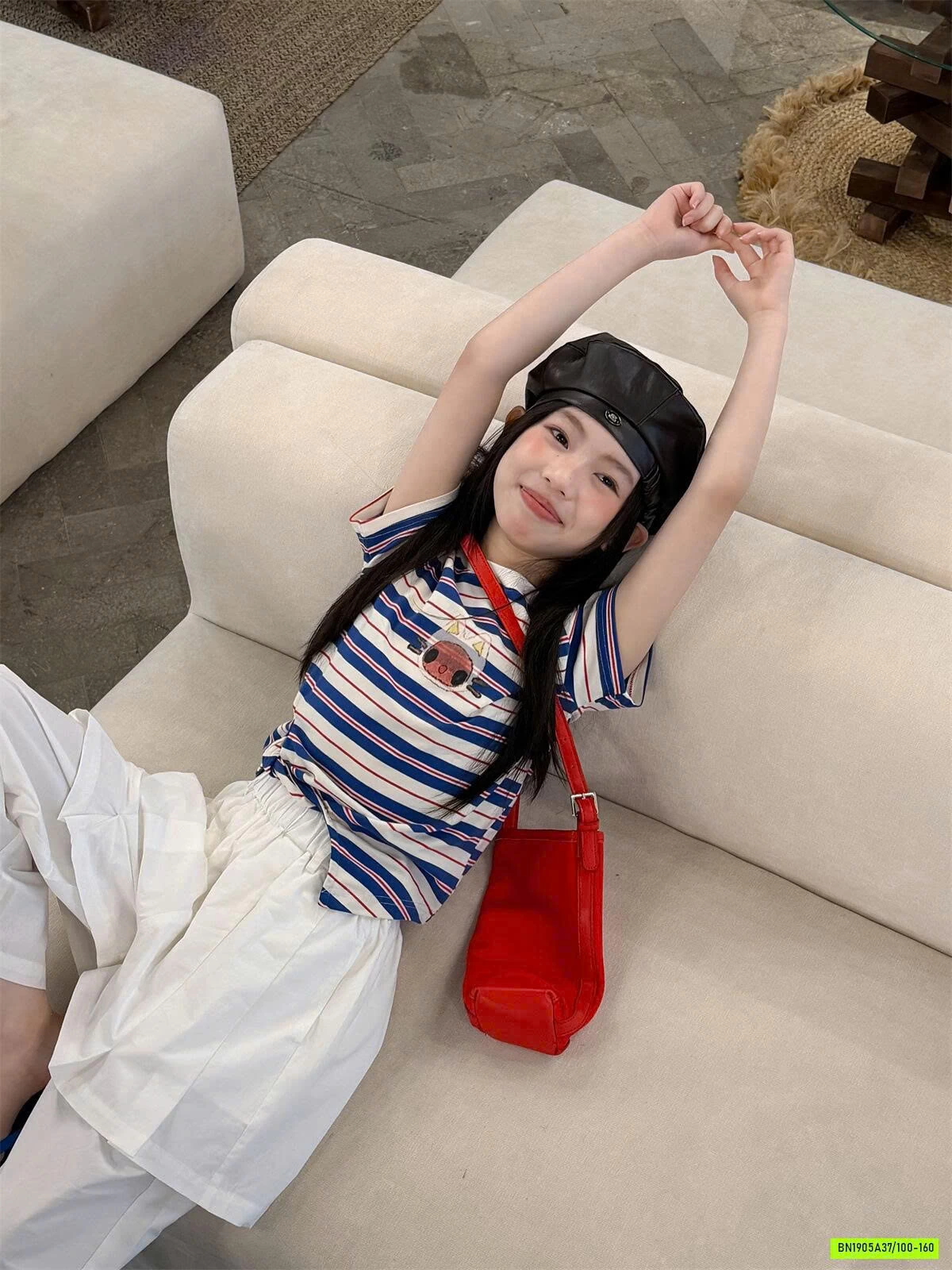 ÁO THUN MÈO PHỐI KẺ