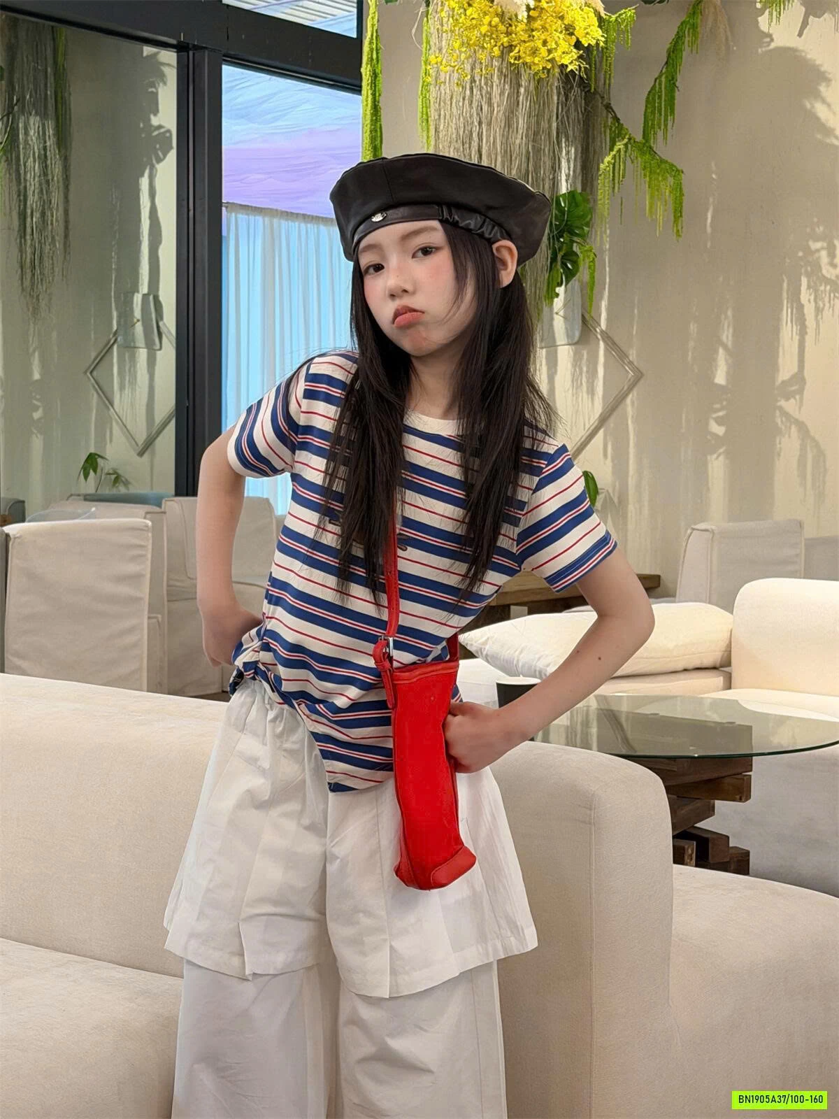 ÁO THUN MÈO PHỐI KẺ