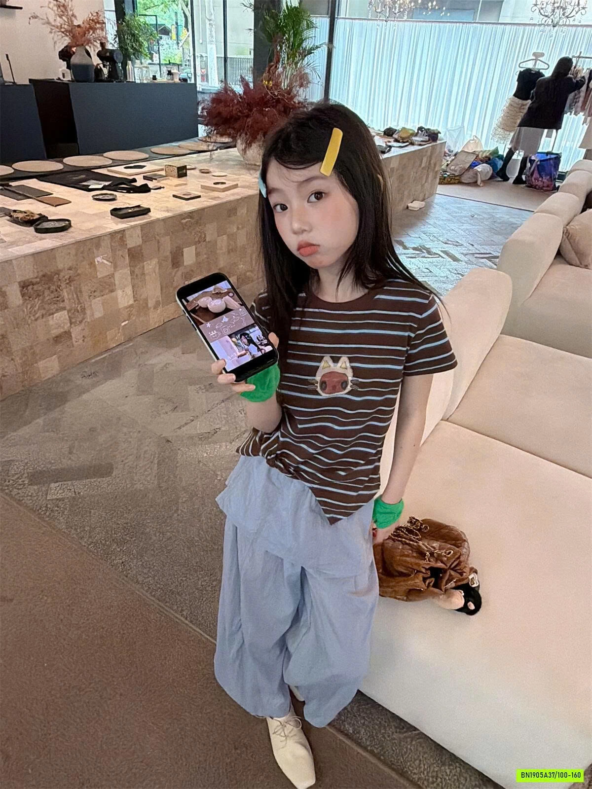 ÁO THUN MÈO PHỐI KẺ