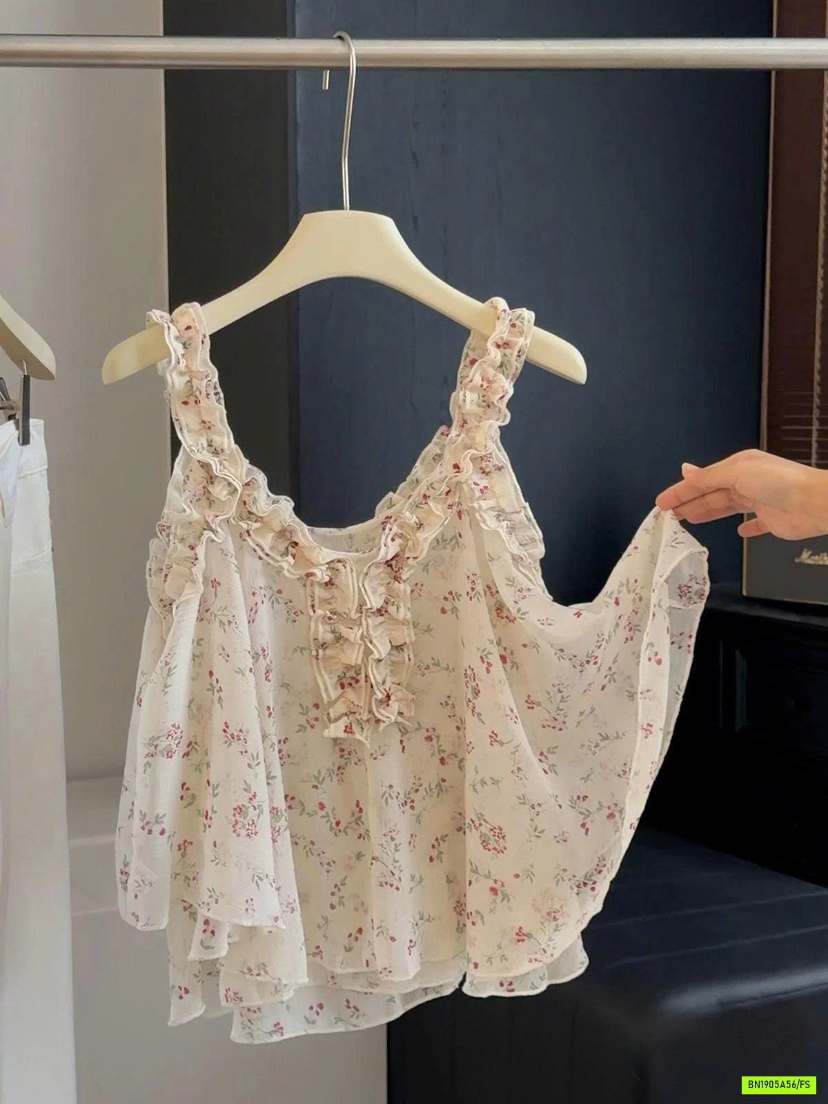 ÁO 2 DÂY VIỀN REN HOA NHÍ ANNA