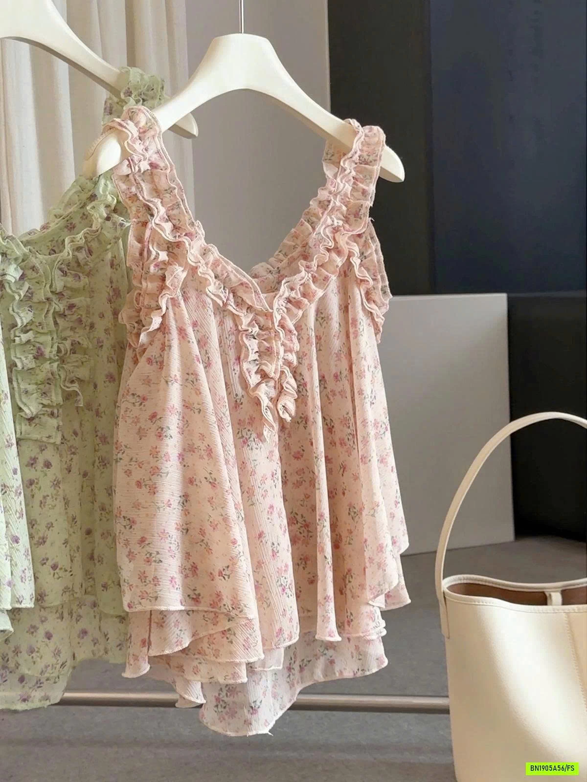 ÁO 2 DÂY VIỀN REN HOA NHÍ ANNA
