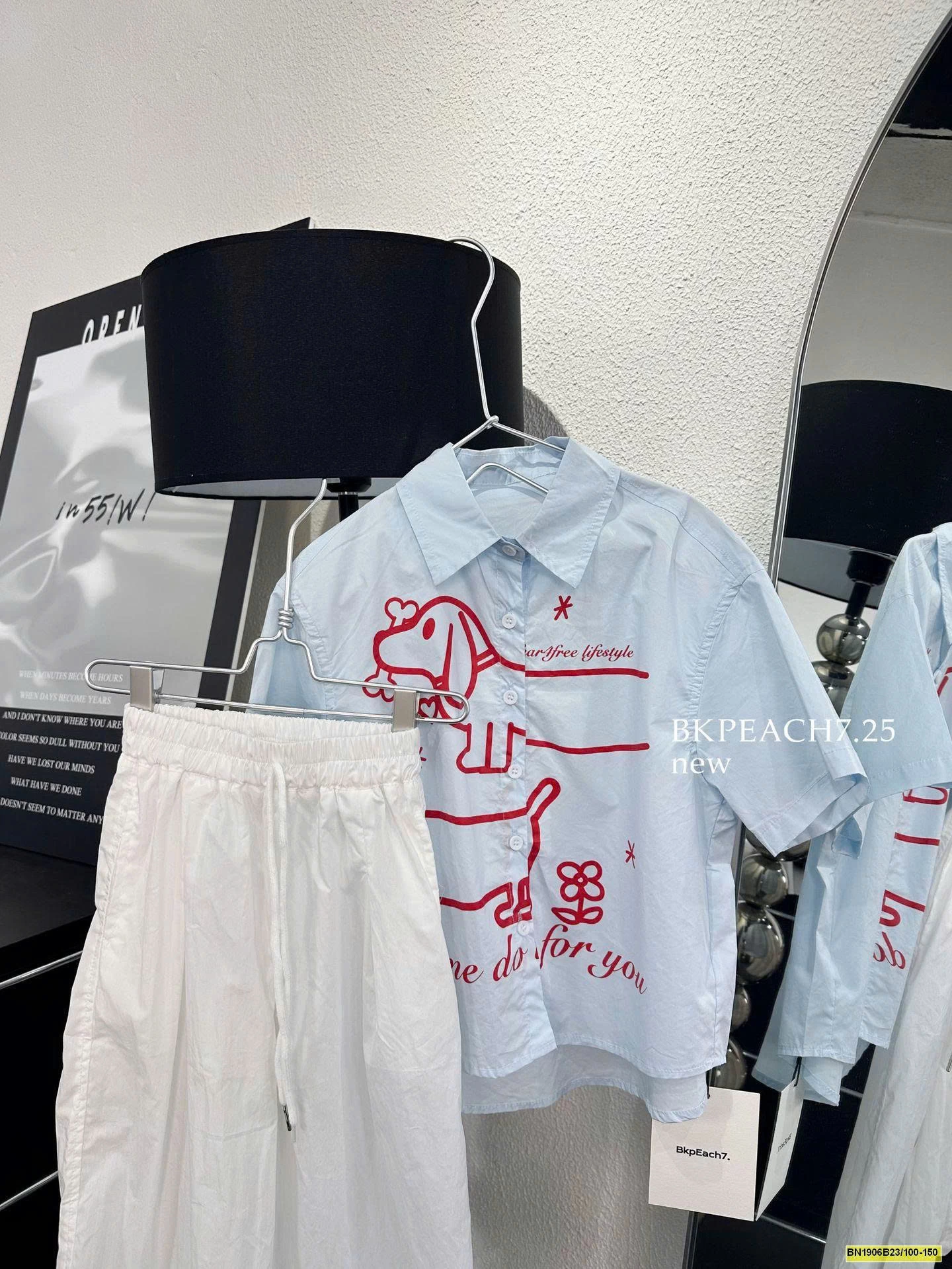 ÁO SƠ MI IN HÌNH CHÓ LẠP XƯỞNG