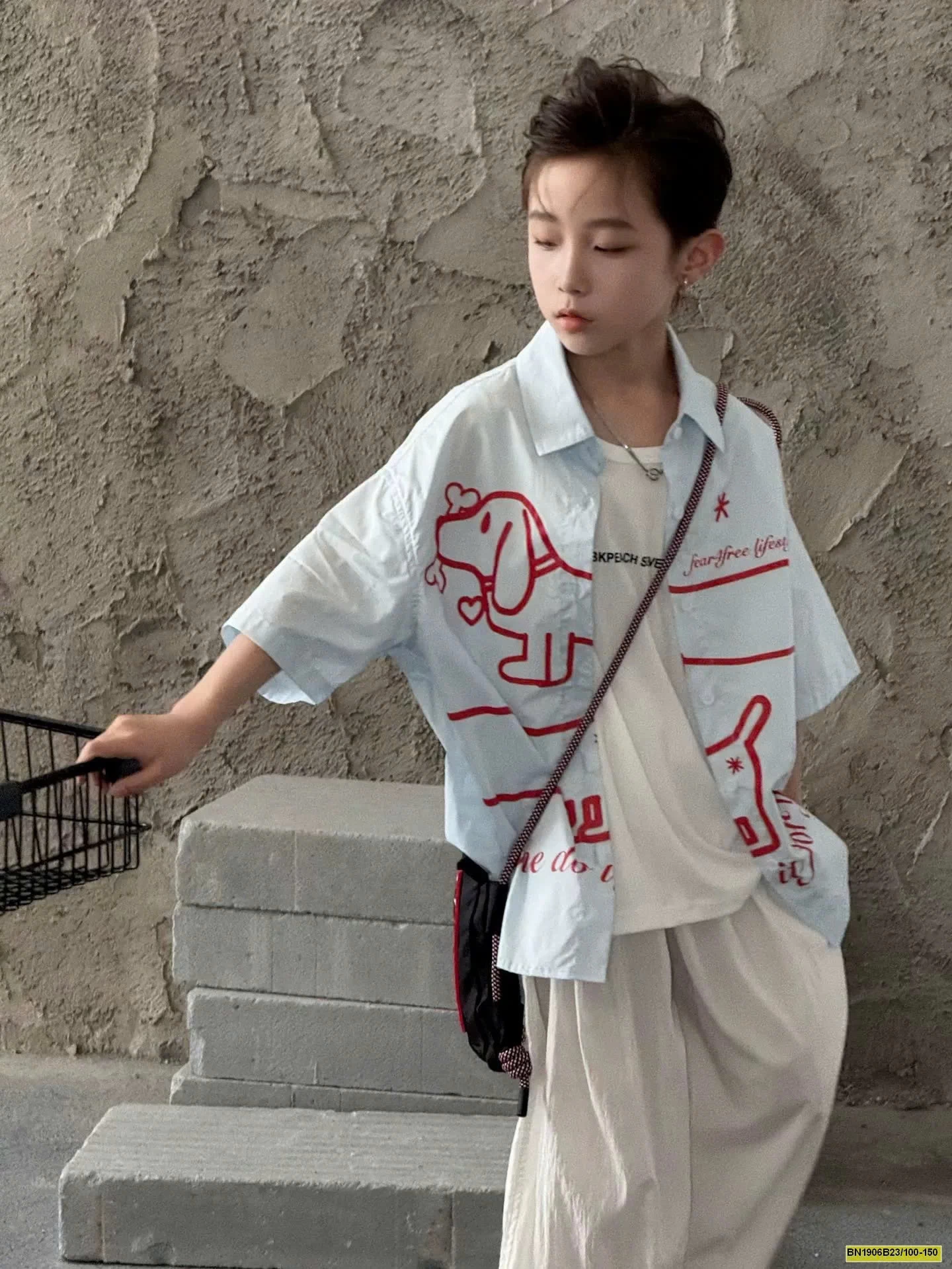 ÁO SƠ MI IN HÌNH CHÓ LẠP XƯỞNG