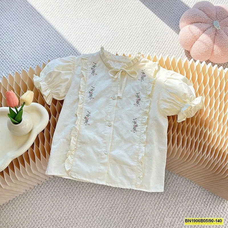 ÁO SƠ MI HOA NGẮN TAY CHO BÉ