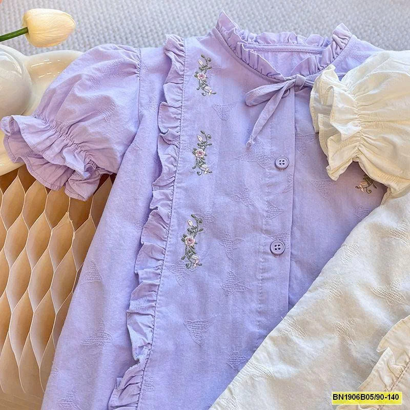 ÁO SƠ MI HOA NGẮN TAY CHO BÉ