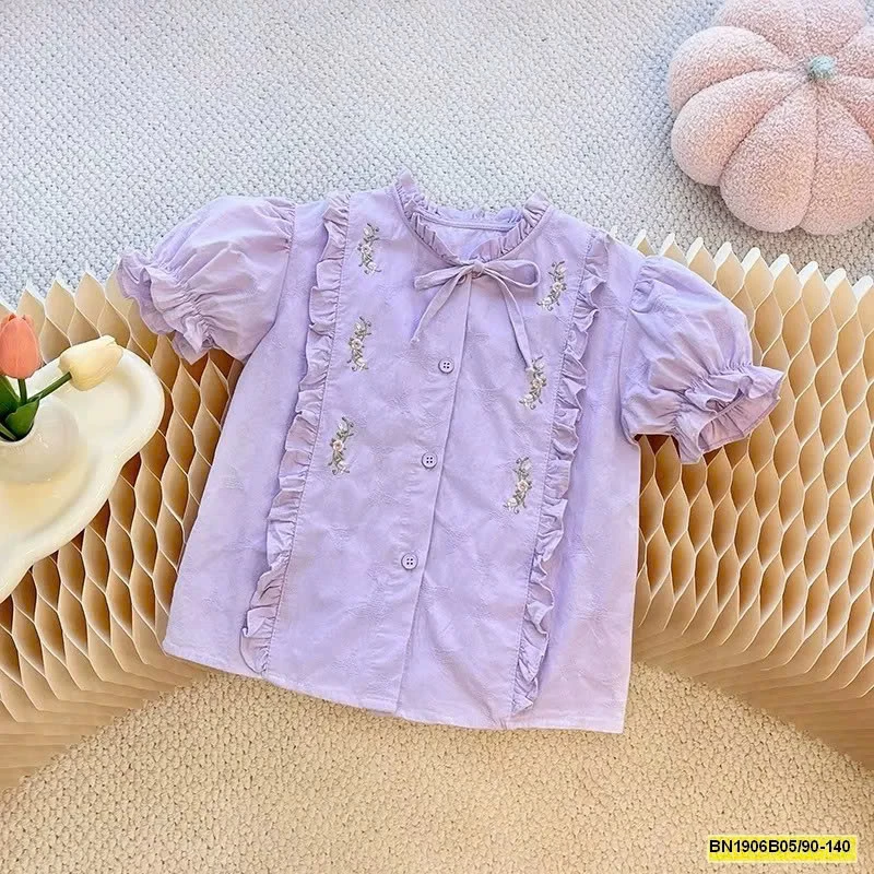 ÁO SƠ MI HOA NGẮN TAY CHO BÉ