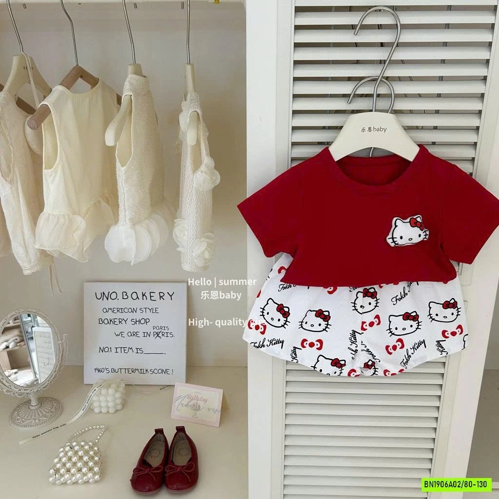 SÉT ÁO ĐỎ MIX SHORT KITTY