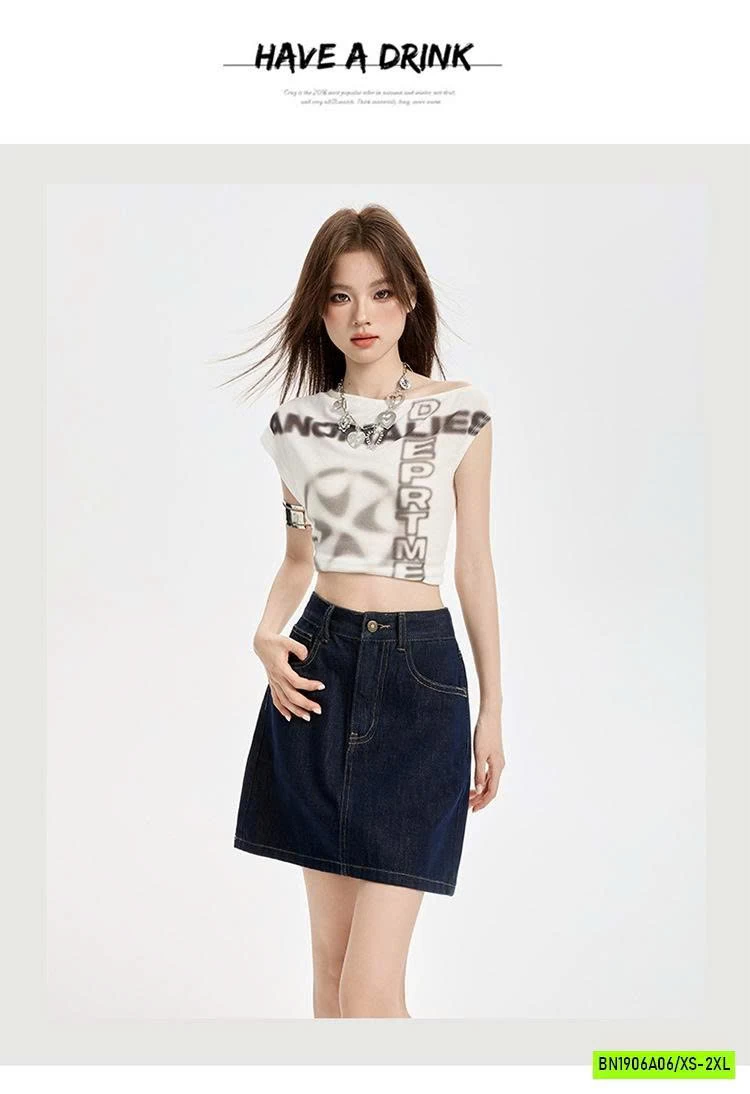 CHÂN VÁY DENIM CHỮ A CAO CẤP