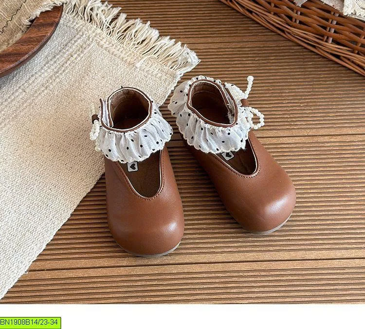 BOOT CỔ NGẮN PHỐI NƠ CHẤM BI