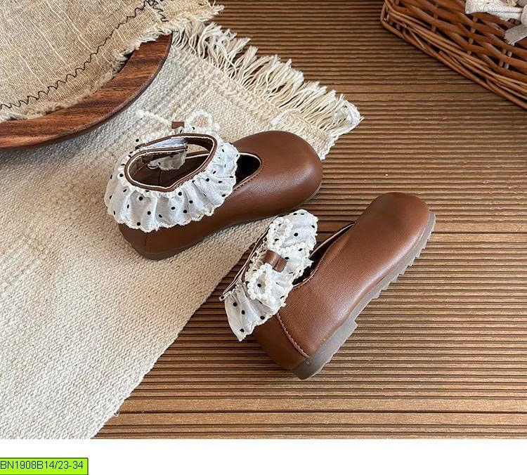 BOOT CỔ NGẮN PHỐI NƠ CHẤM BI