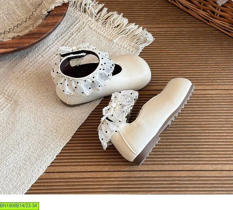 BOOT CỔ NGẮN PHỐI NƠ CHẤM BI