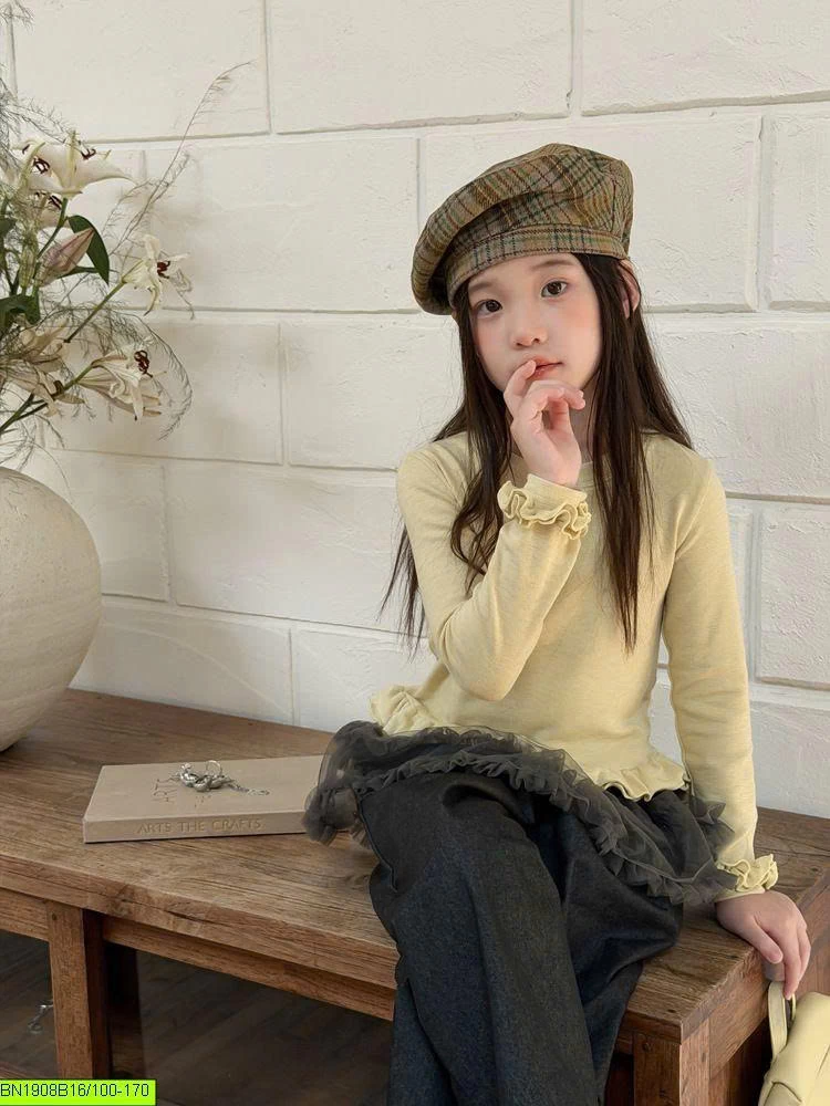 ÁO THUN DÀI TAY VIỀN BÈO AMBB 26E062